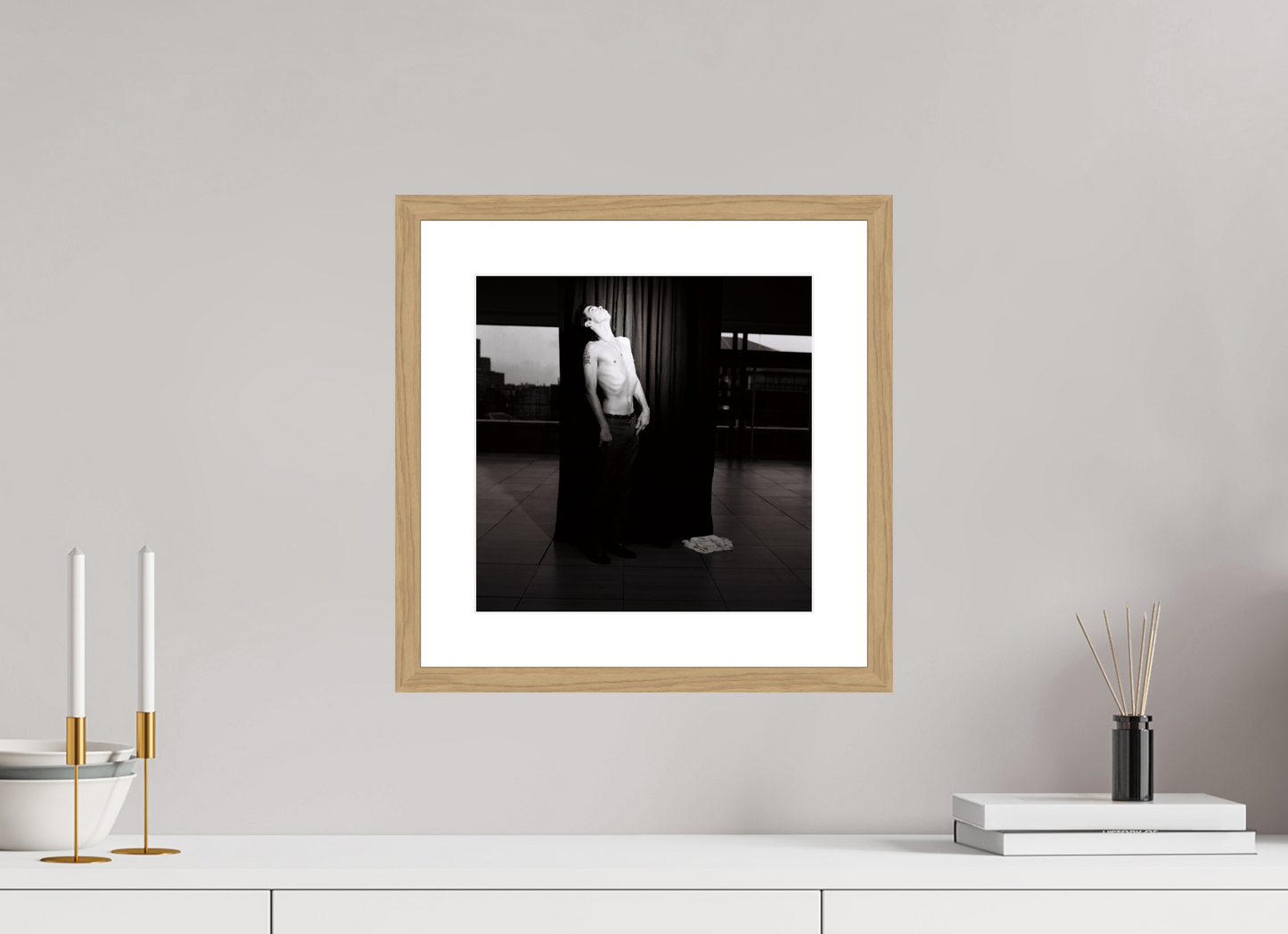 30 x 30 cm, Wood Frame with Passe-Partout | Oak Nick Cave 06