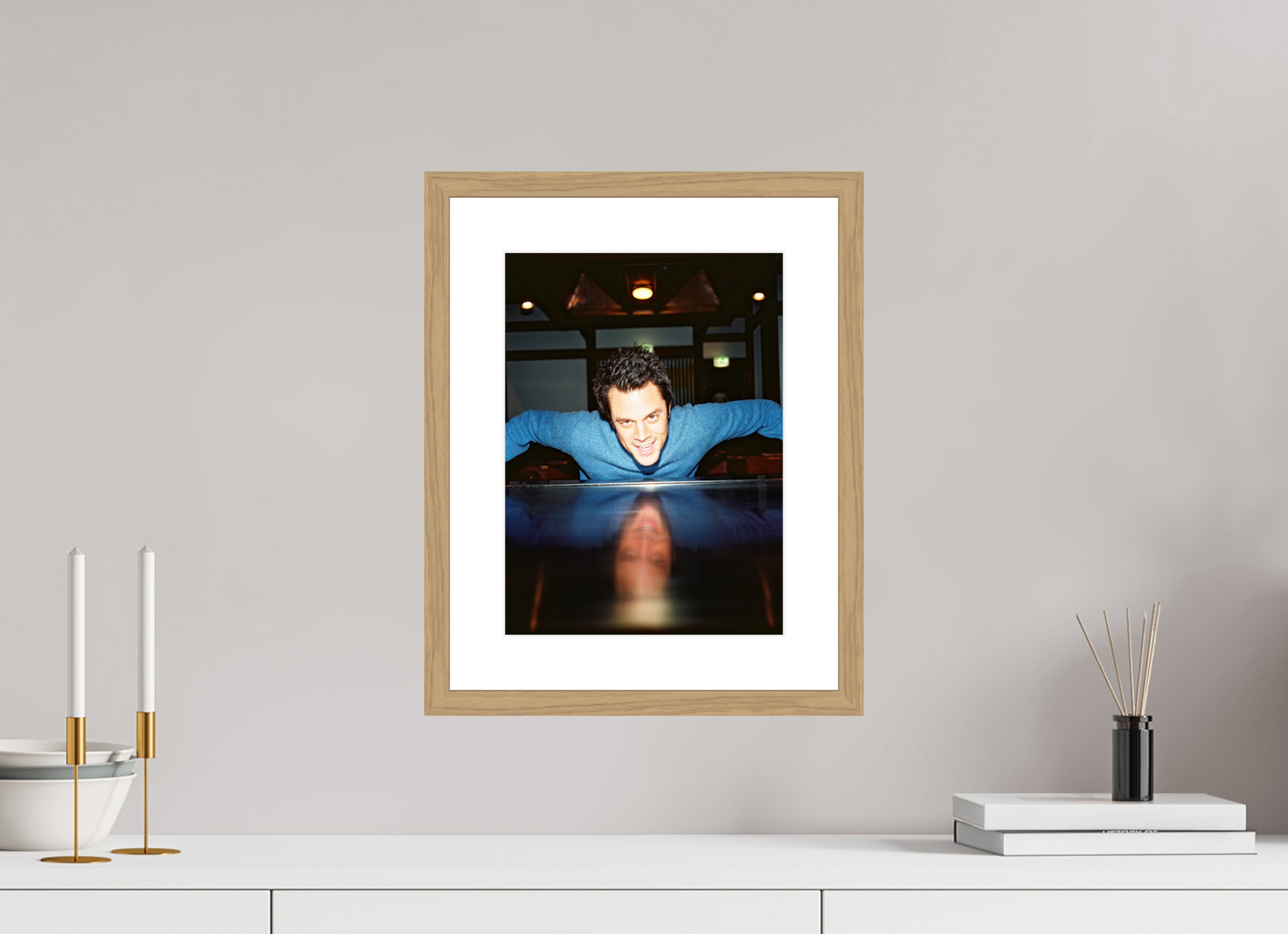 25 x 34 cm, Wood Frame with Passe-Partout | Oak Johnny Knoxville - Jackass 04