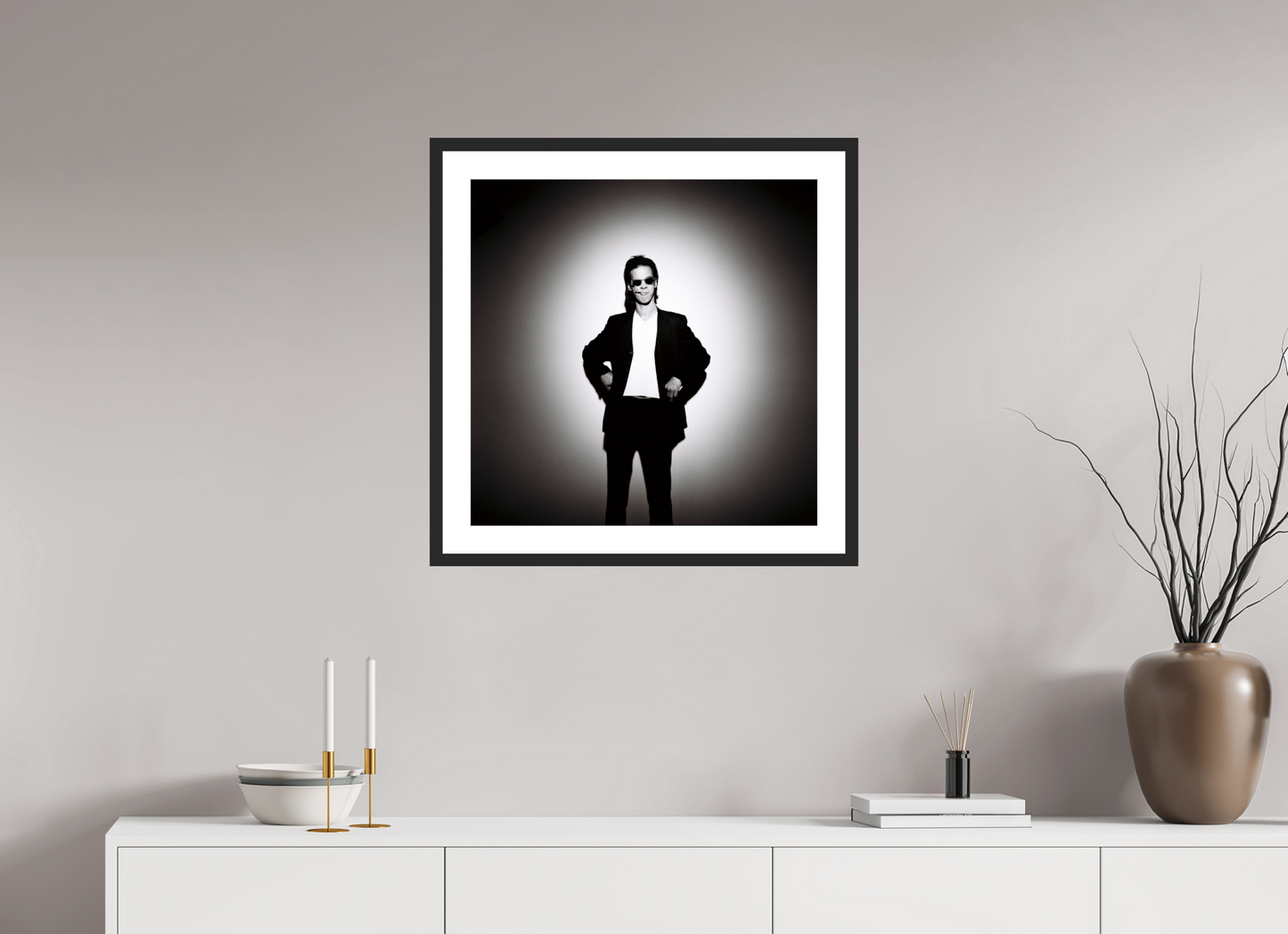 60 x 60 cm, Wood Frame with Passe-Partout | Black Matte Nick Cave 02
