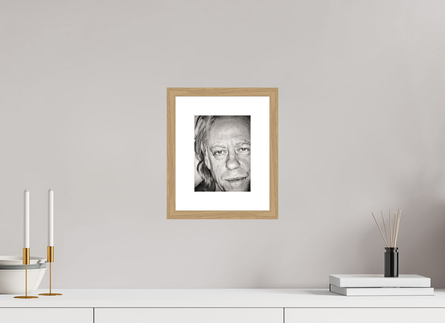 15 x 20 cm, Wood Frame with Passe-Partout | Oak Bob Geldof 04