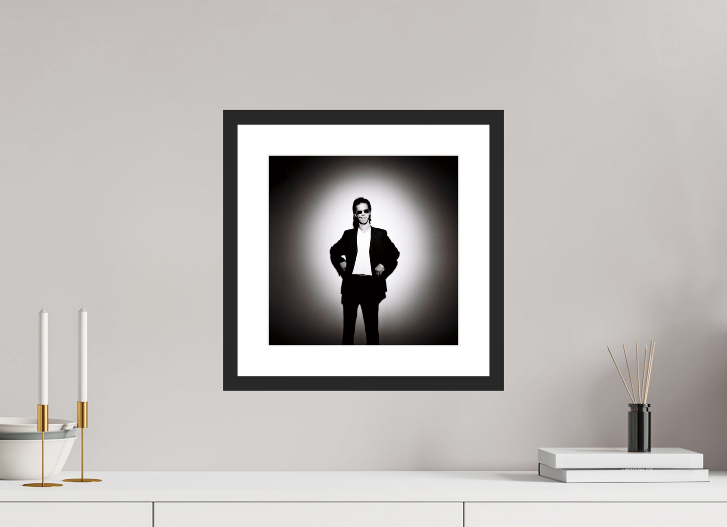 30 x 30 cm, Wood Frame with Passe-Partout | Black Matte Nick Cave 02