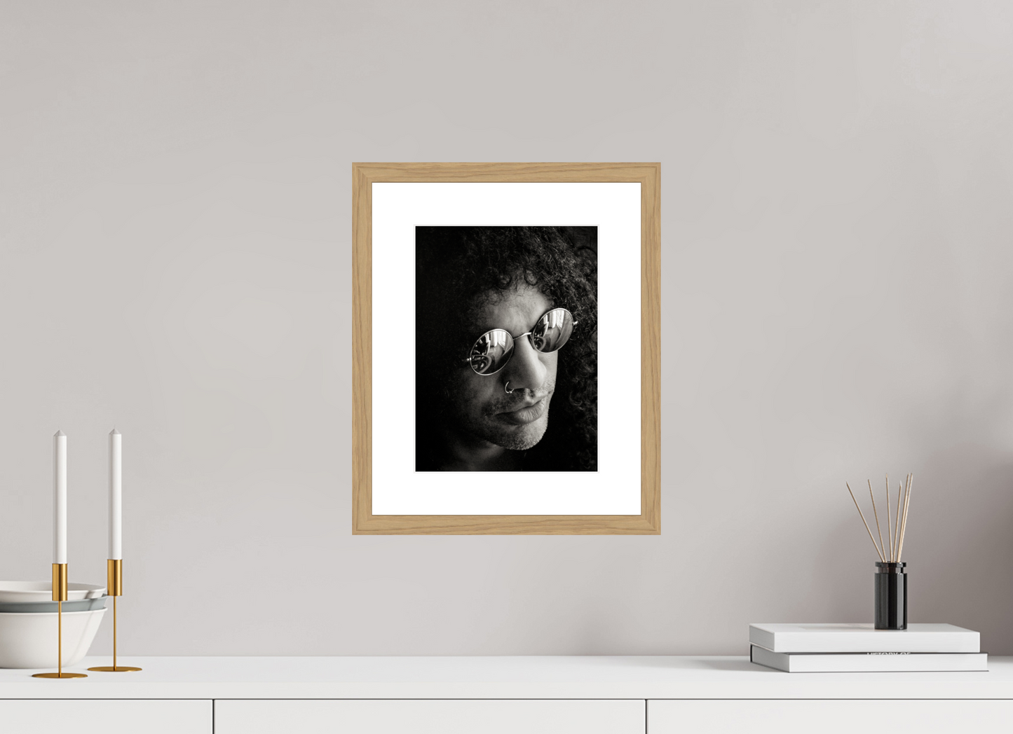 21 x 28 cm, Wood Frame with Passe-Partout | Oak Slash 05