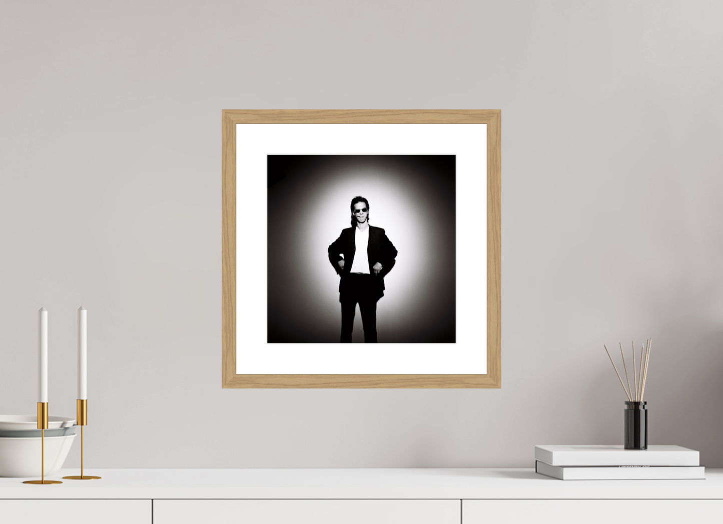 30 x 30 cm, Wood Frame with Passe-Partout | Oak Nick Cave 02