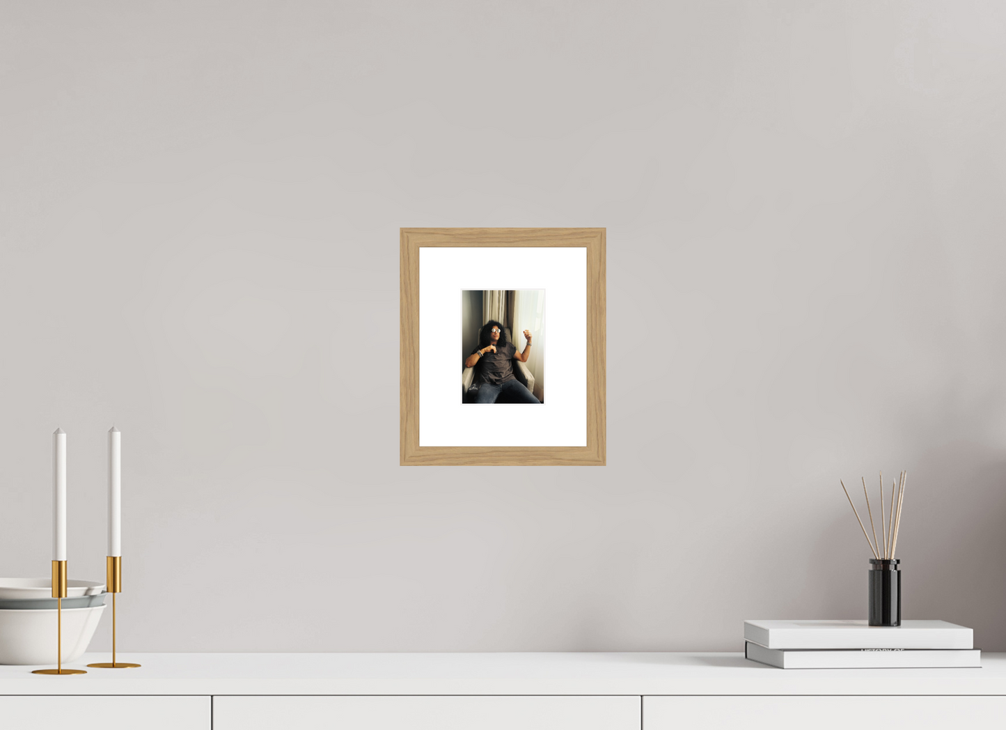 10 x 13,5 cm, Wood Frame with Passe-Partout | Oak Slash 03