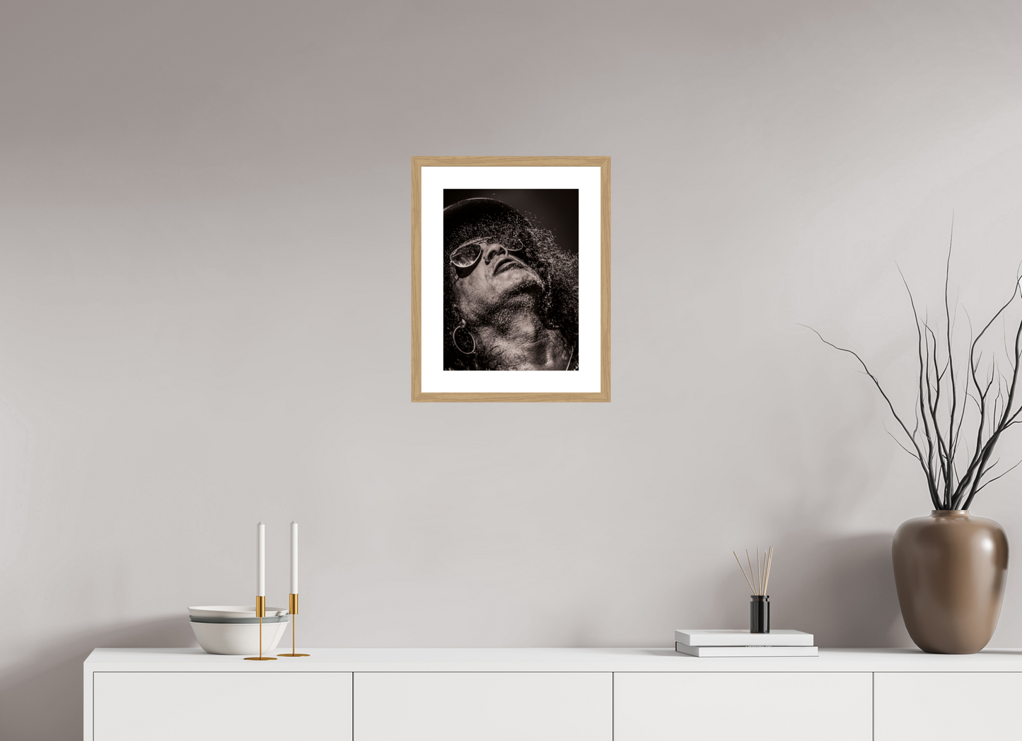 30 x 40 cm, Wood Frame with Passe-Partout | Oak Slash 10