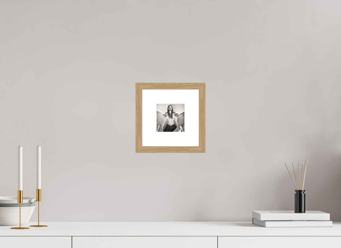 10 x 10 cm, Wood Frame with Passe-Partout | Oak Simon Neil - Biffy Clyro 02