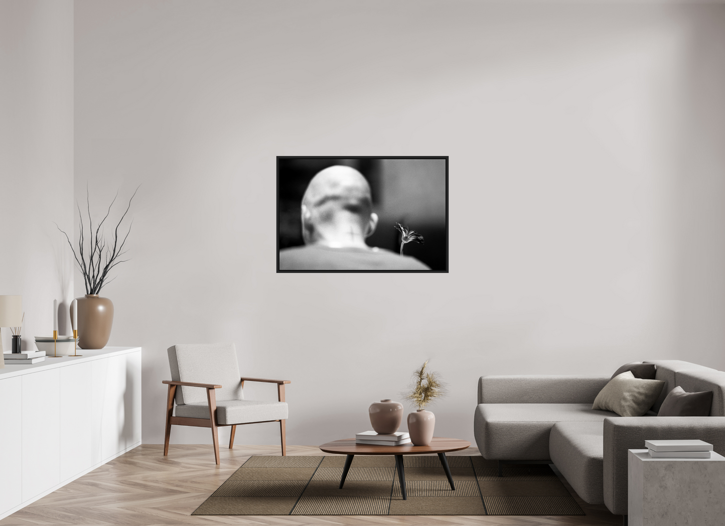 120 x 80 cm, Floater Frame | Black Matte Moby 02