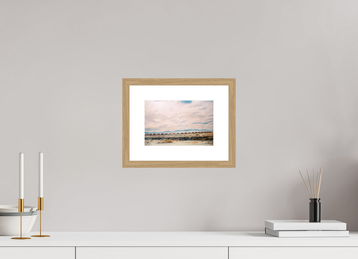 22,3 x 15 cm, Wood Frame with Passe-Partout | Oak USA - Agfa Clack 01