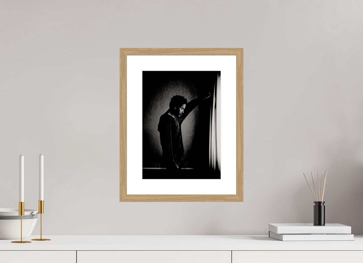 25 x 34,2 cm, Wood Frame with Passe-Partout | Oak Lenny Kravitz 09