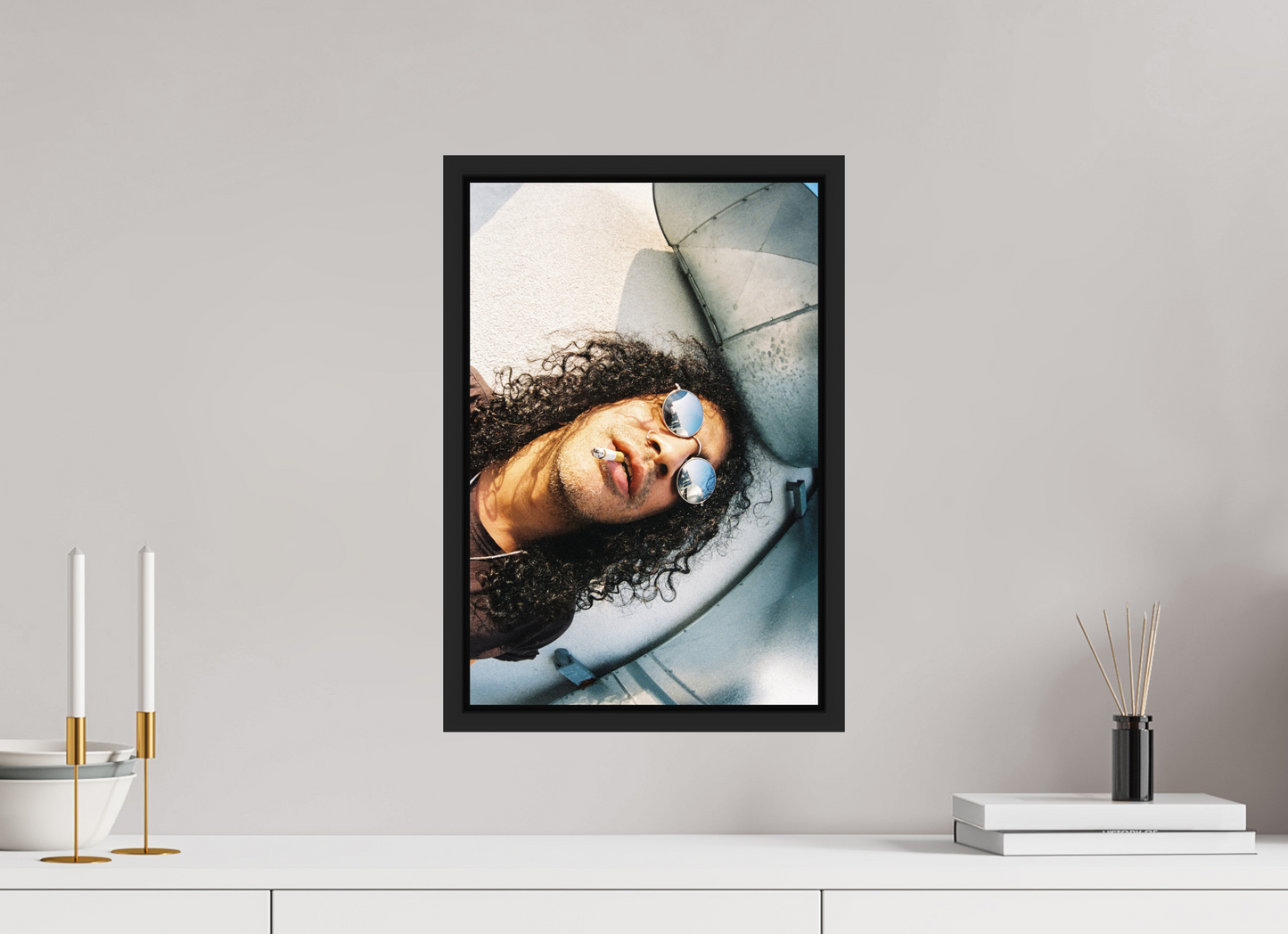 30 x 45 cm, Floater Frame | Black Matte Slash 01