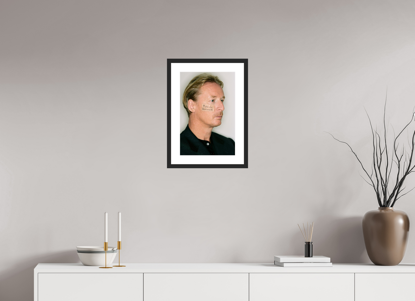 30 x 45 cm, Wood Frame with Passe-Partout | Black Matte DJ Hell 03