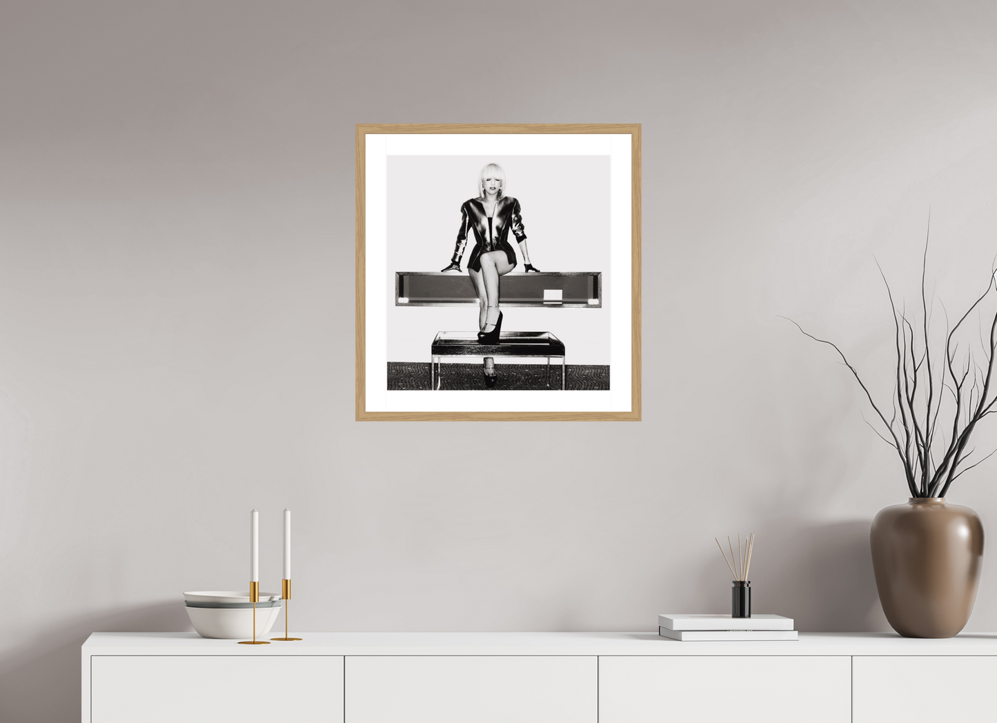 50 x 52,6 cm, Wood Frame with Passe-Partout | Oak Lady Gaga 06