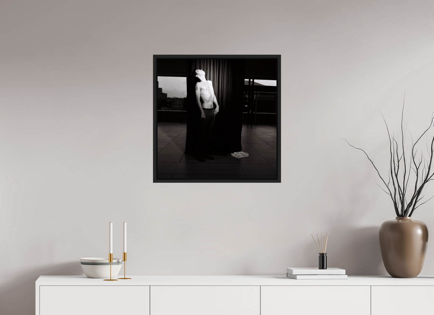 60 x 60 cm, Floater Frame | Black Matte Nick Cave 06