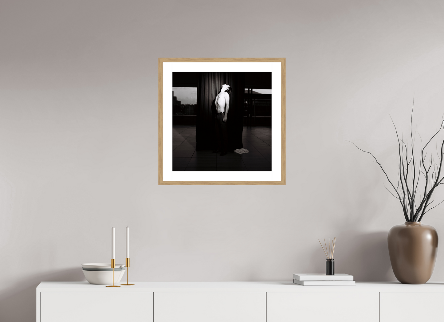 50 x 50 cm, Wood Frame with Passe-Partout | Oak Nick Cave 08