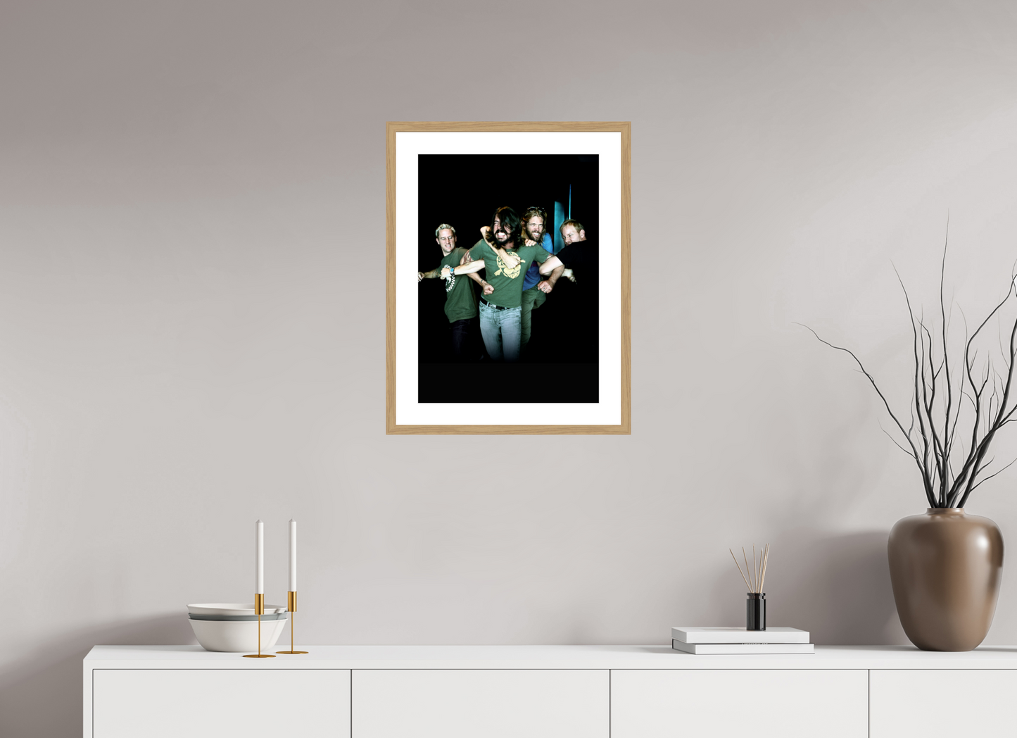 40 x 54,6 cm, Wood Frame with Passe-Partout | Oak Dave Grohl - Foo Fighters 02