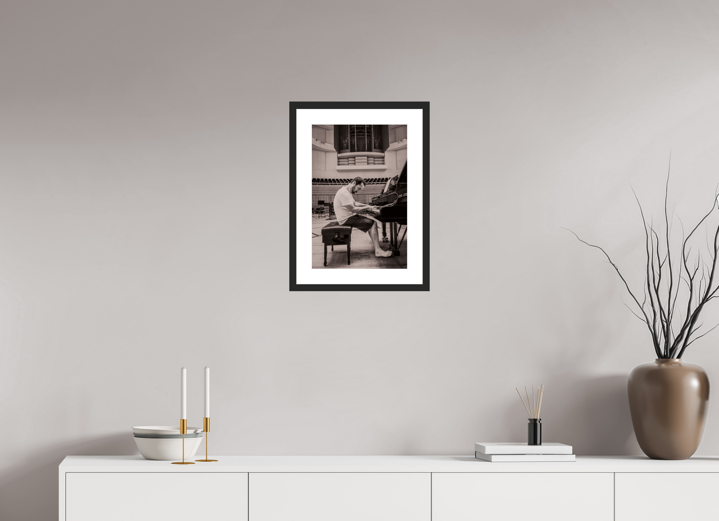 30 x 45 cm, Wood Frame with Passe-Partout | Black Matte Igor Levit 01