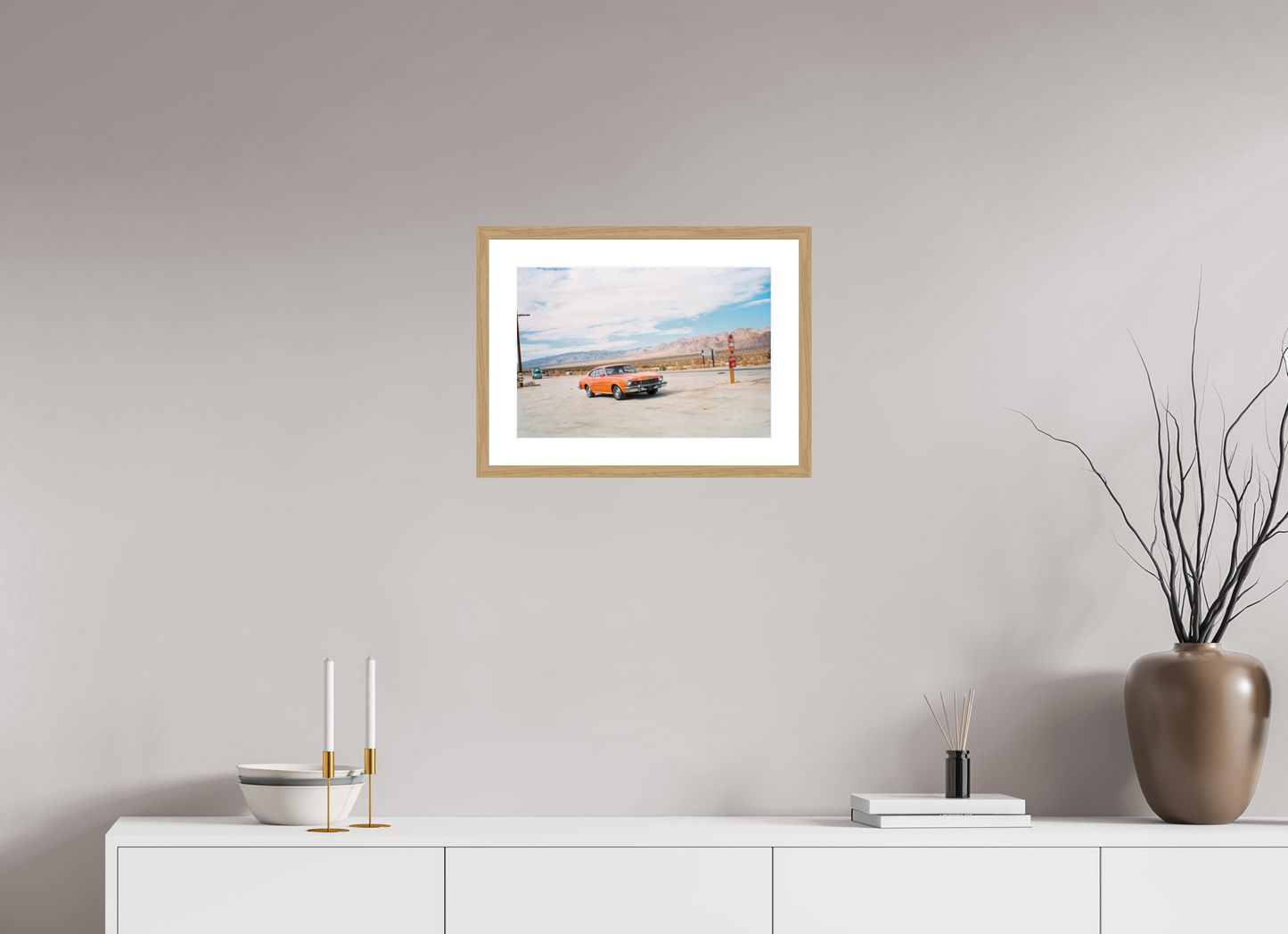 44,2 x 30 cm, Wood Frame with Passe-Partout | Oak USA - Agfa Clack 04