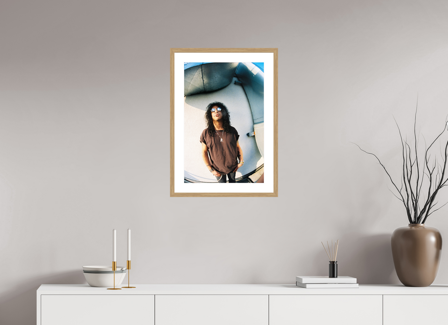 40 x 60 cm, Wood Frame with Passe-Partout | Oak Slash 02