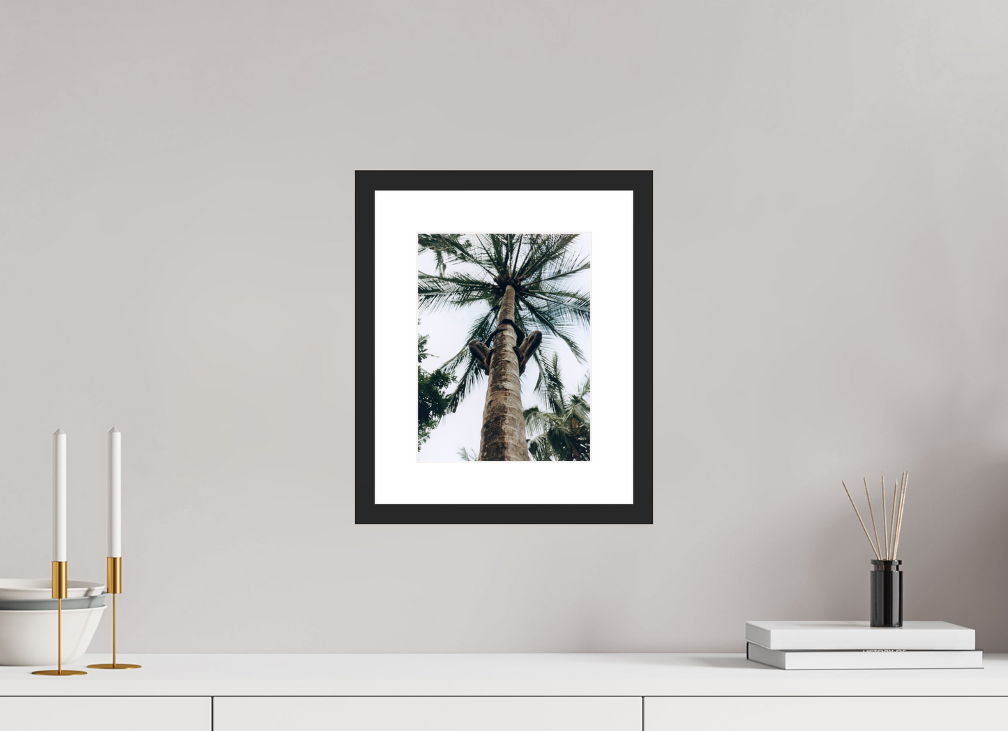 20 x 26,1 cm, Wood Frame with Passe-Partout | Black Matte Zanzibar, Tansania 01