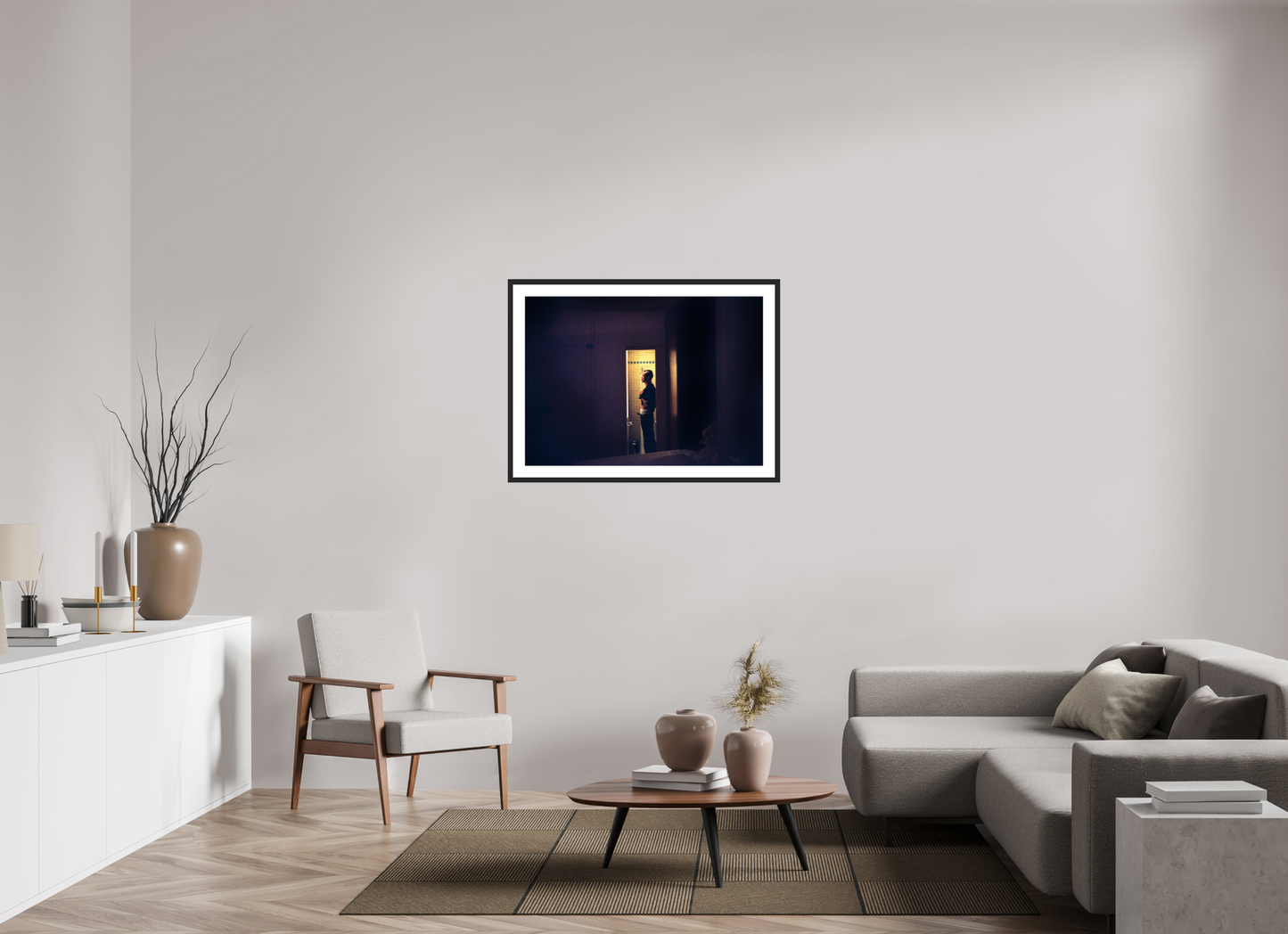 98 x 70 cm, Wood Frame with Passe-Partout | Black Matte Tricky 02