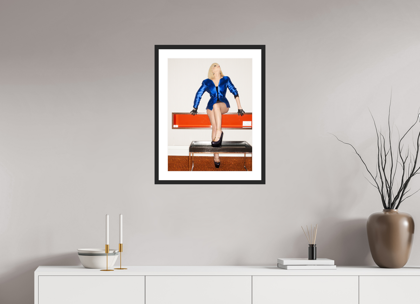 45 x 60 cm, Wood Frame with Passe-Partout | Black Matte Lady Gaga 08