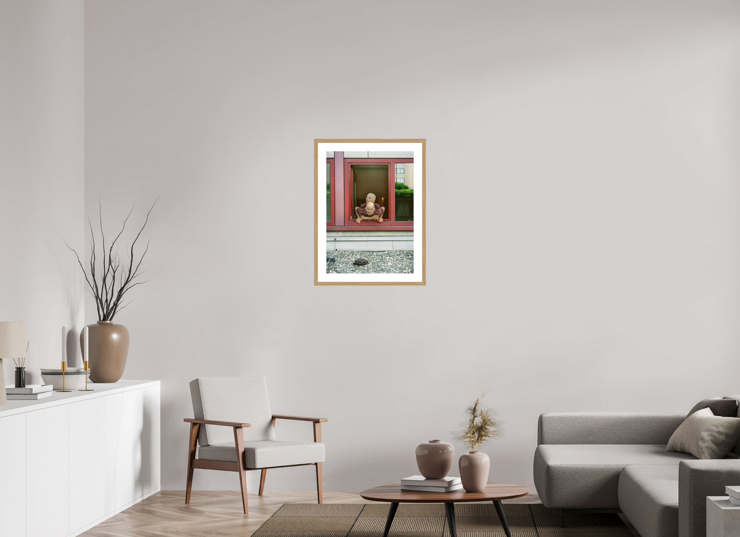 50 x 69,5 cm, Wood Frame with Passe-Partout | Oak Moby 01