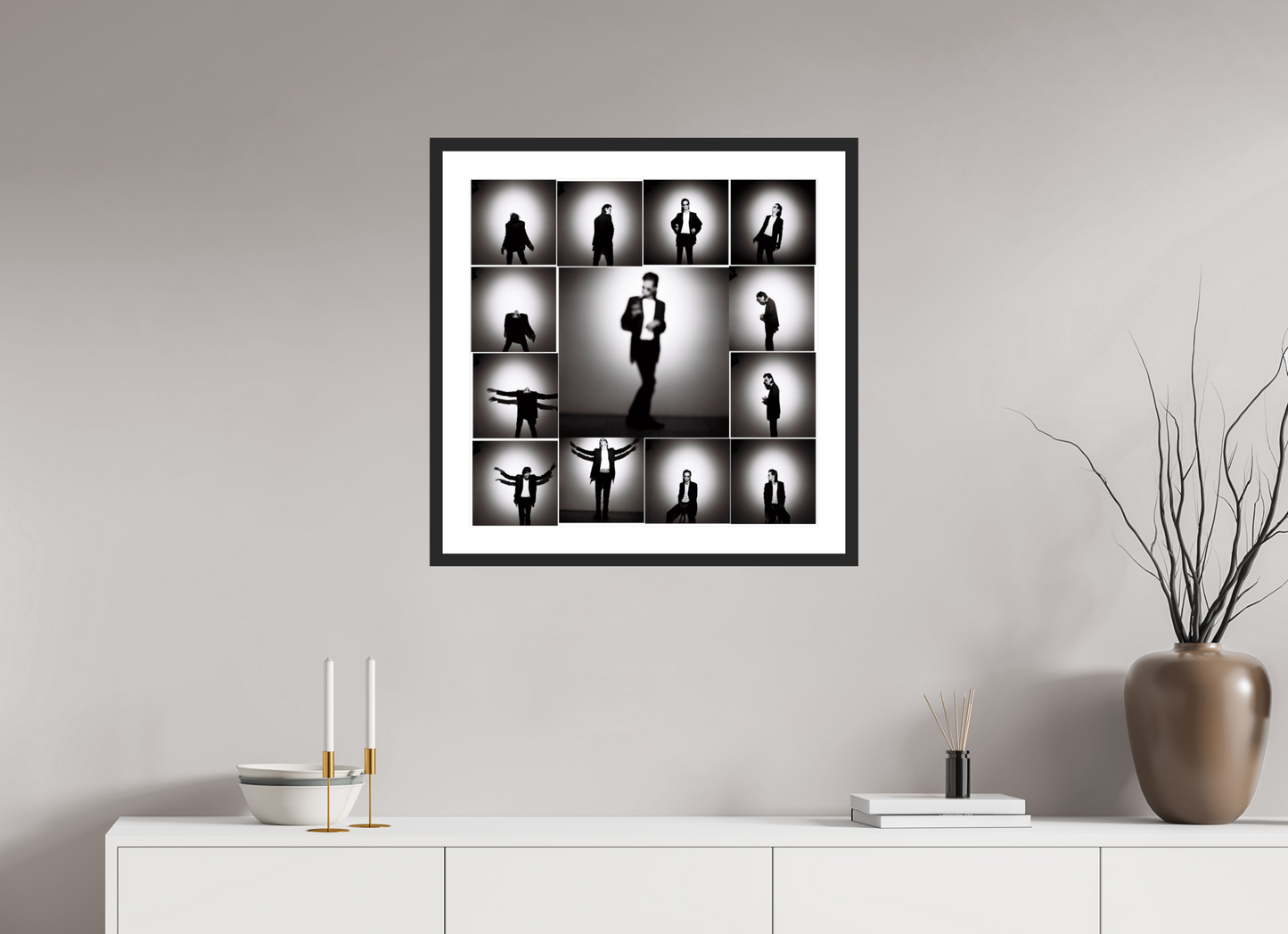 60 x 60 cm, Wood Frame with Passe-Partout | Black Matte Nick Cave 03