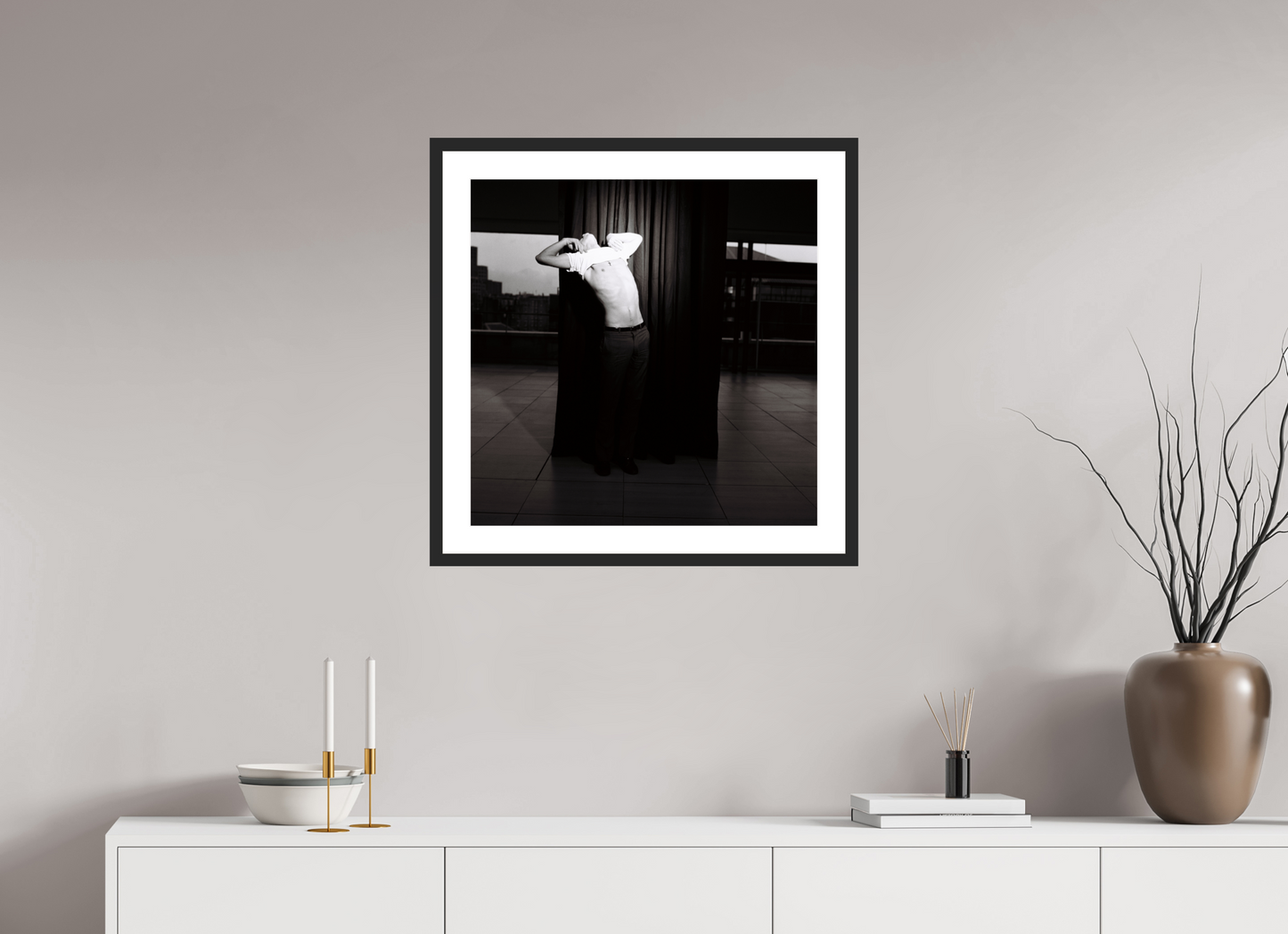 60 x 60 cm, Wood Frame with Passe-Partout | Black Matte Nick Cave 04