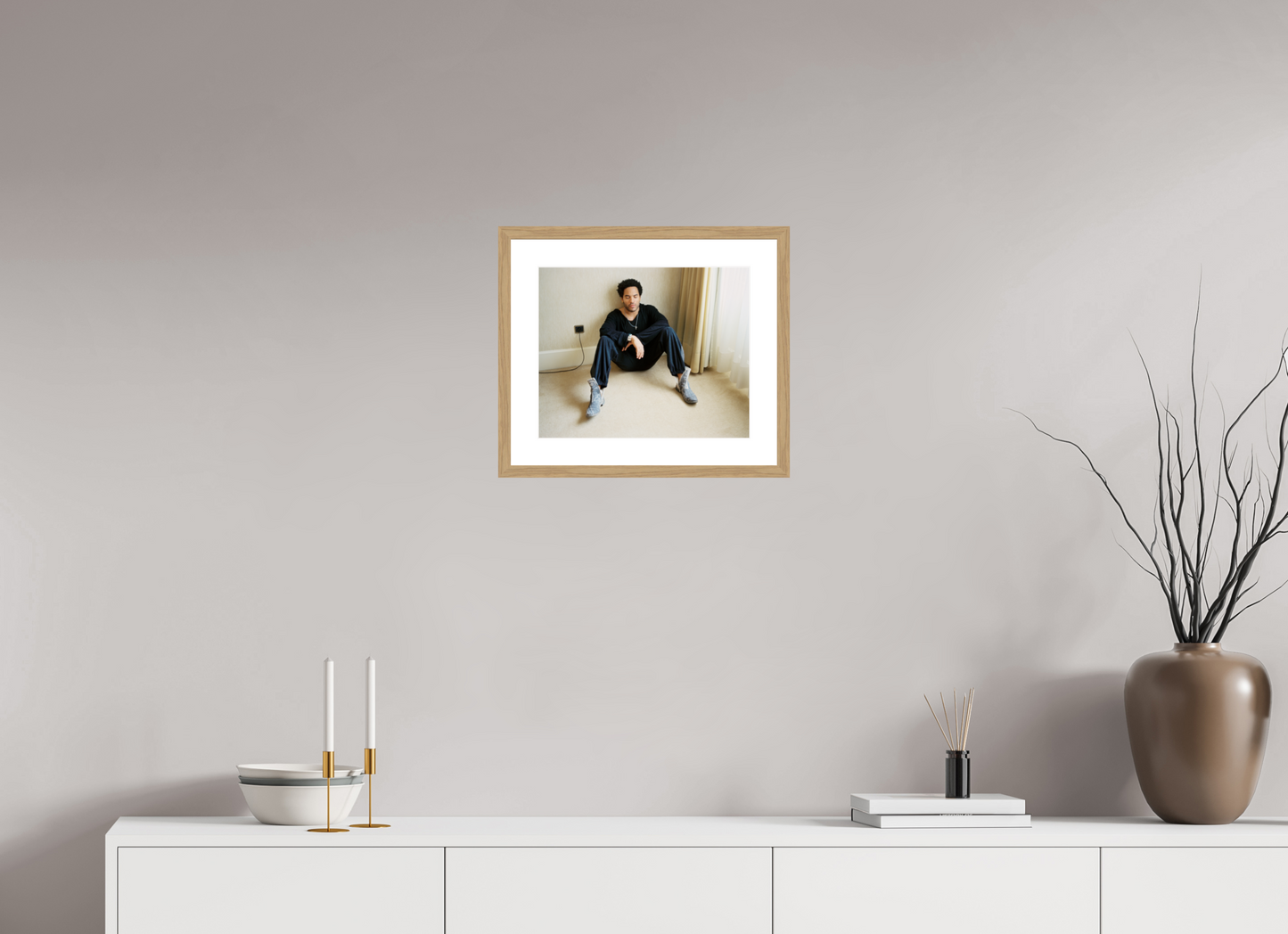 36,8 x 30 cm, Wood Frame with Passe-Partout | Oak Lenny Kravitz 06