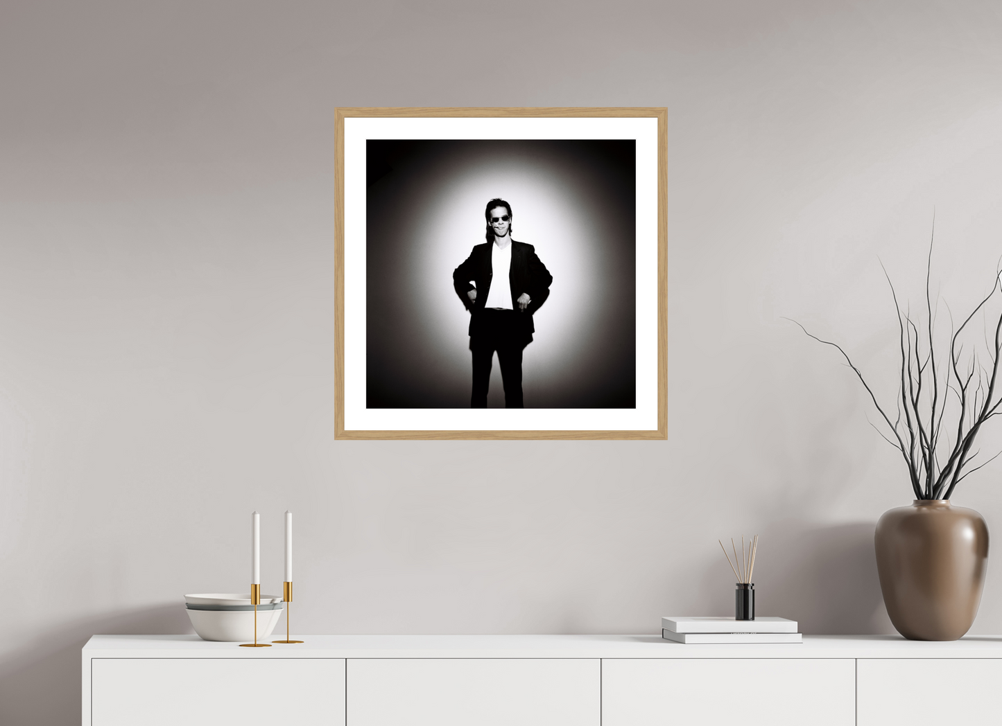 60 x 60 cm, Wood Frame with Passe-Partout | Oak Nick Cave 02