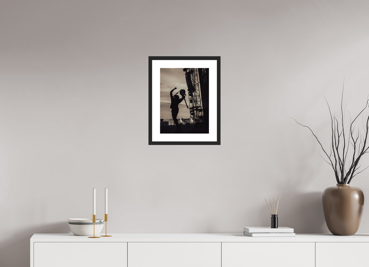 30 x 40 cm, Wood Frame with Passe-Partout | Black Matte Fever 333 Live 01