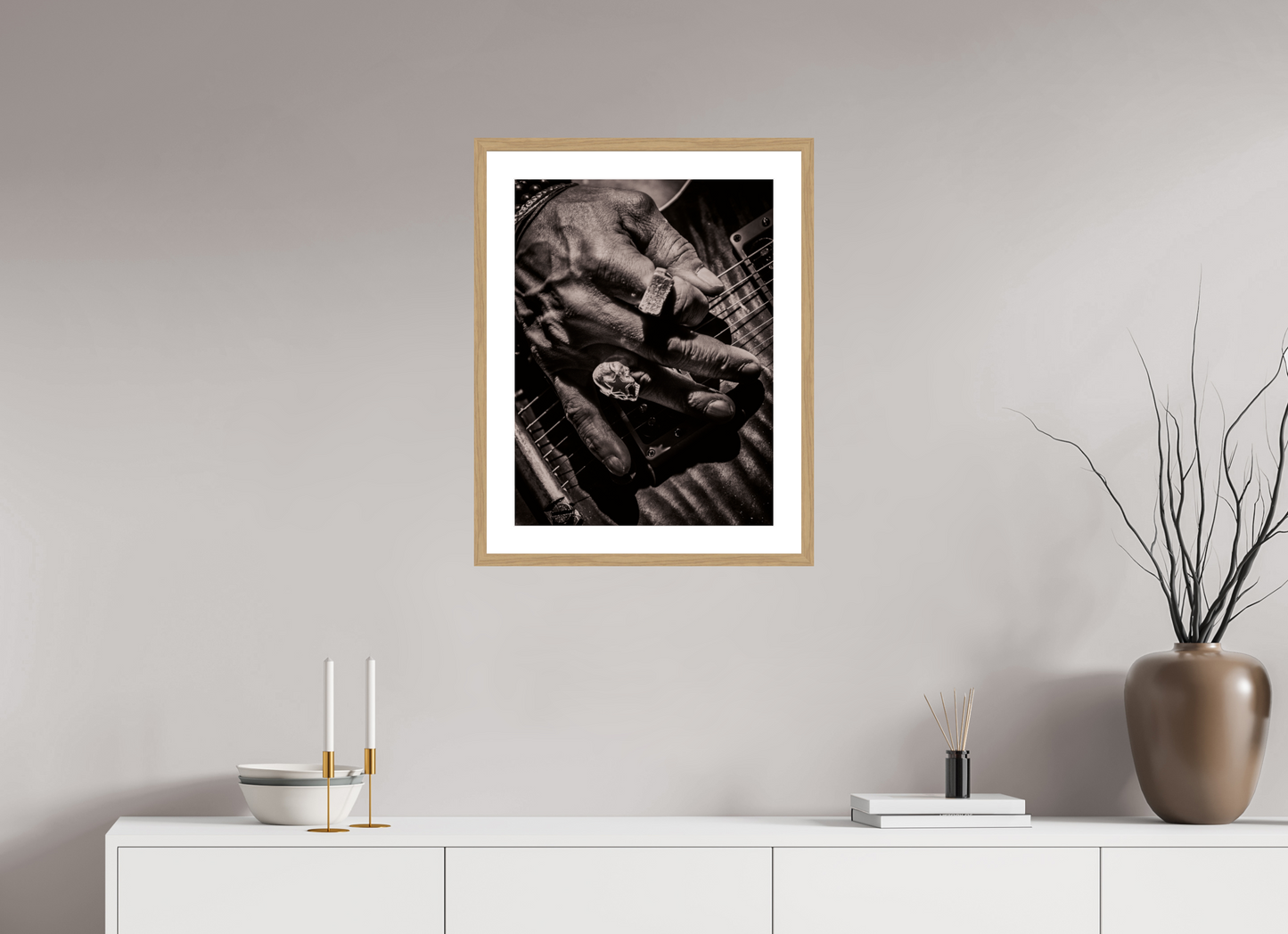45 x 60 cm, Wood Frame with Passe-Partout | Oak Slash 09
