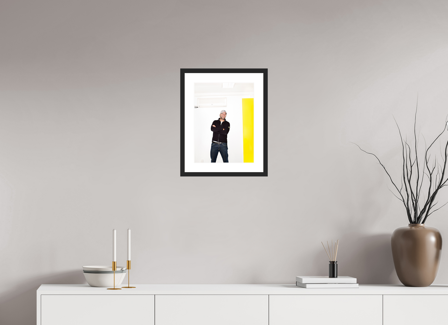 30 x 40 cm, Wood Frame with Passe-Partout | Black Matte Jürgen Klopp 01