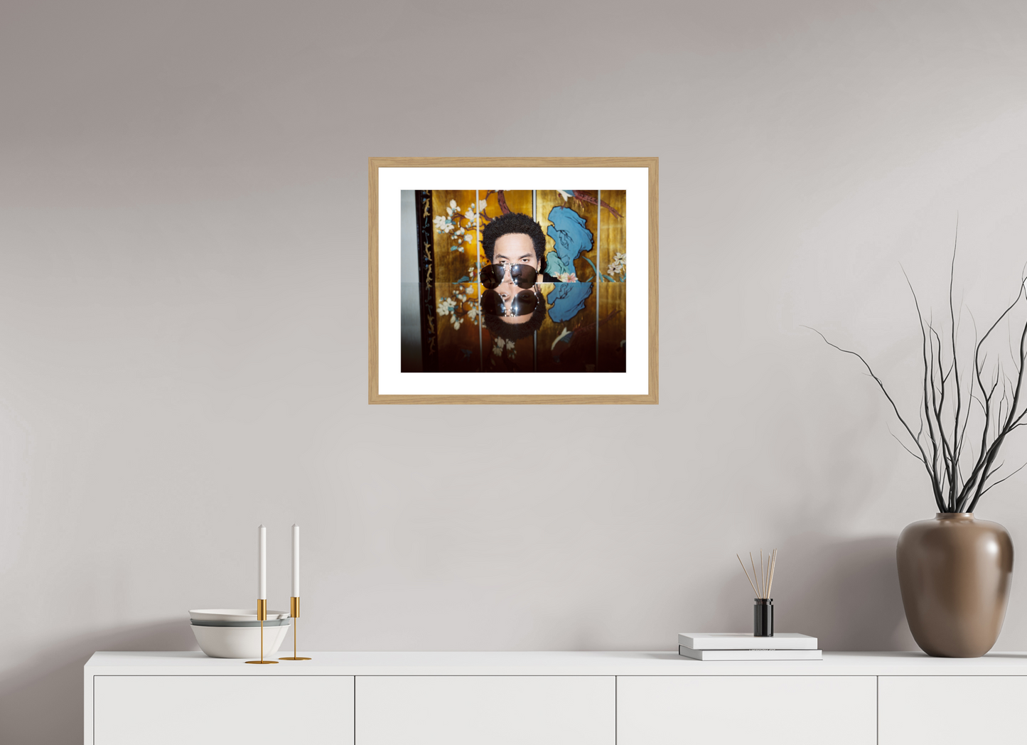 49,1 x 40 cm, Wood Frame with Passe-Partout | Oak Lenny Kravitz 02