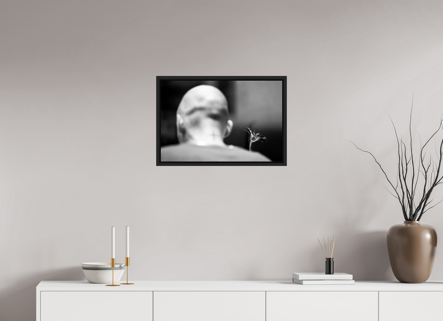 60 x 40 cm, Floater Frame | Black Matte Moby 02