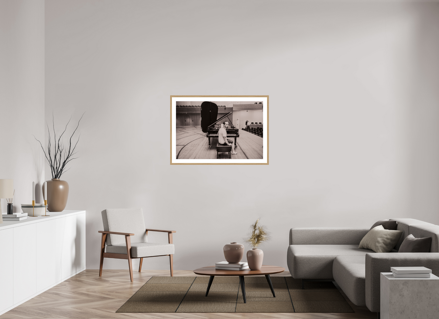 105 x 70 cm, Wood Frame with Passe-Partout | Oak Igor Levit 03