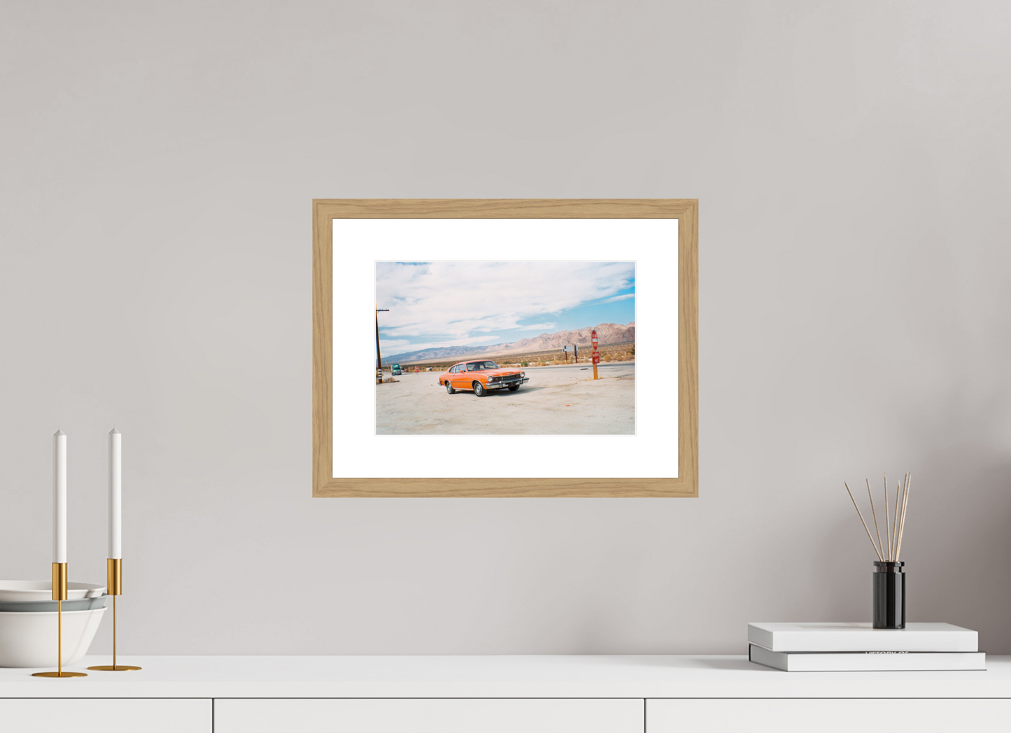 29,5 x 20 cm, Wood Frame with Passe-Partout | Oak USA - Agfa Clack 04