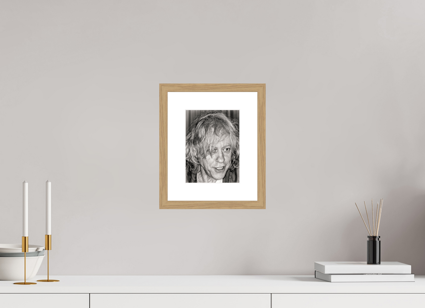 15 x 20 cm, Wood Frame with Passe-Partout | Oak Bob Geldof 06