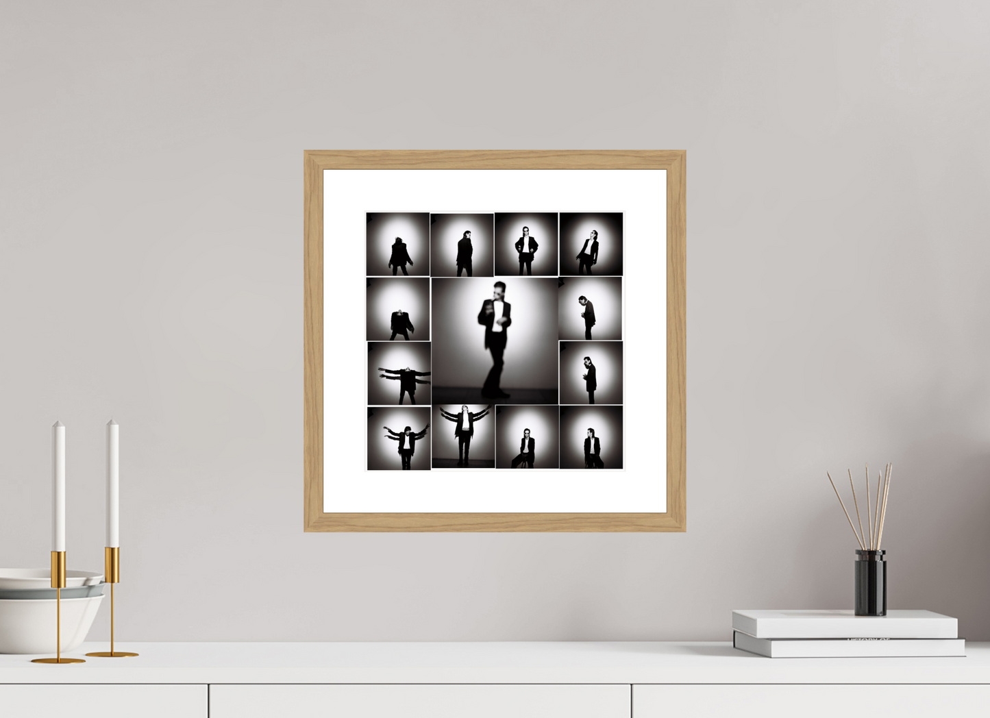 30 x 30 cm, Wood Frame with Passe-Partout | Oak Nick Cave 03