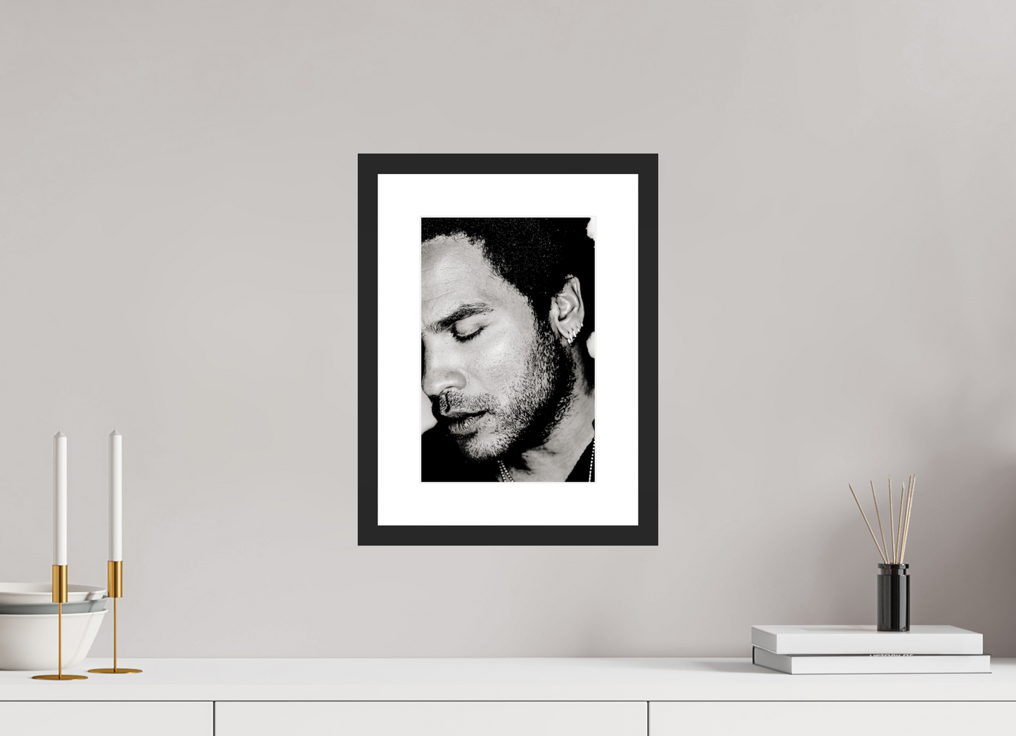 20 x 30 cm, Wood Frame with Passe-Partout | Black Matte Lenny Kravitz 10