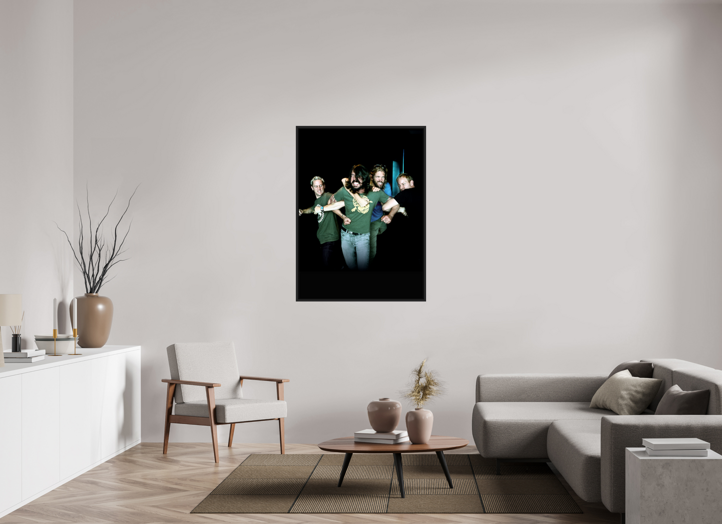 90 x 122,8 cm, Floater Frame | Black Matte Dave Grohl - Foo Fighters 02