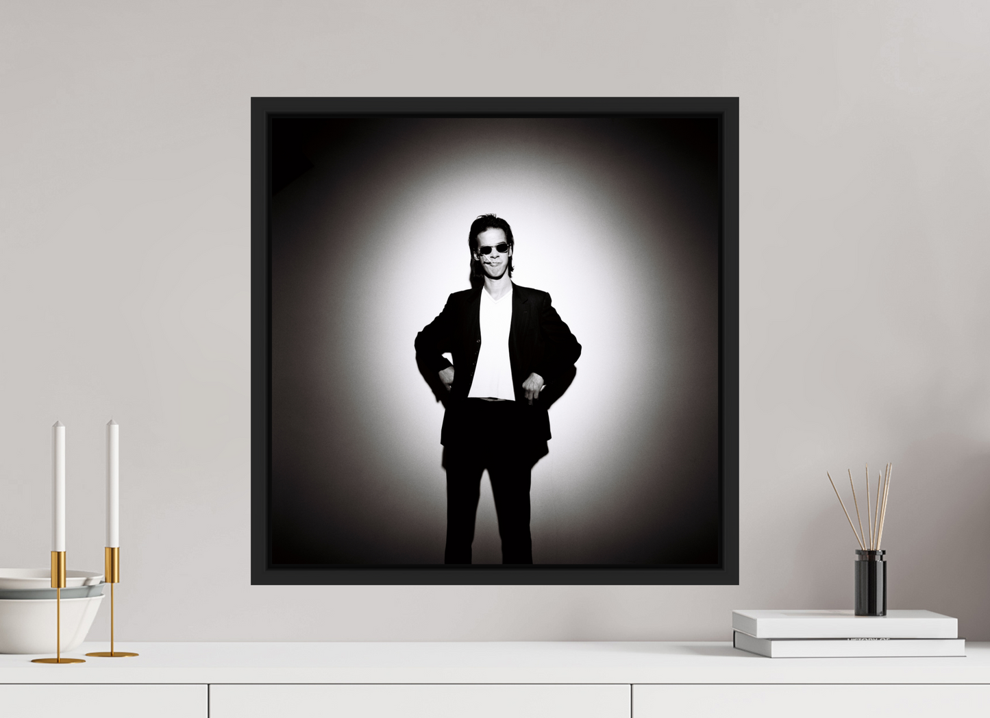 50 x 50 cm, Floater Frame | Black Matte Nick Cave 02