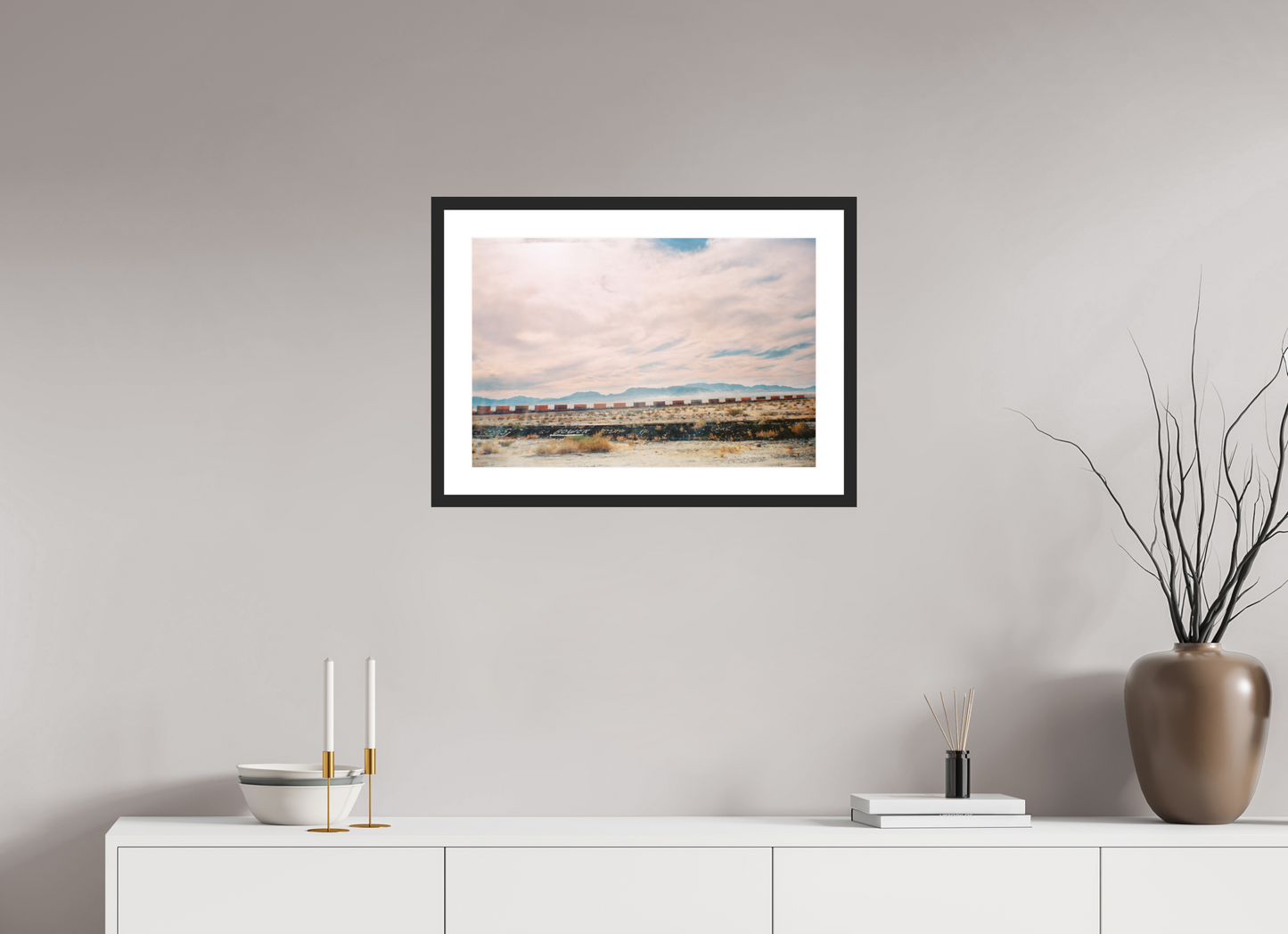 59,5 x 40 cm, Wood Frame with Passe-Partout | Black Matte USA - Agfa Clack 01