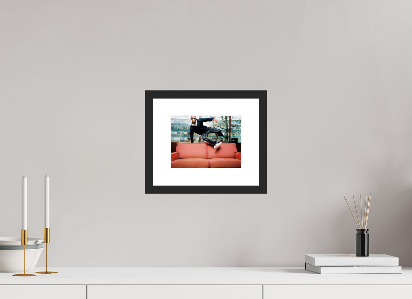 20 x 15 cm, Wood Frame with Passe-Partout | Black Matte Jamie Foxx 02