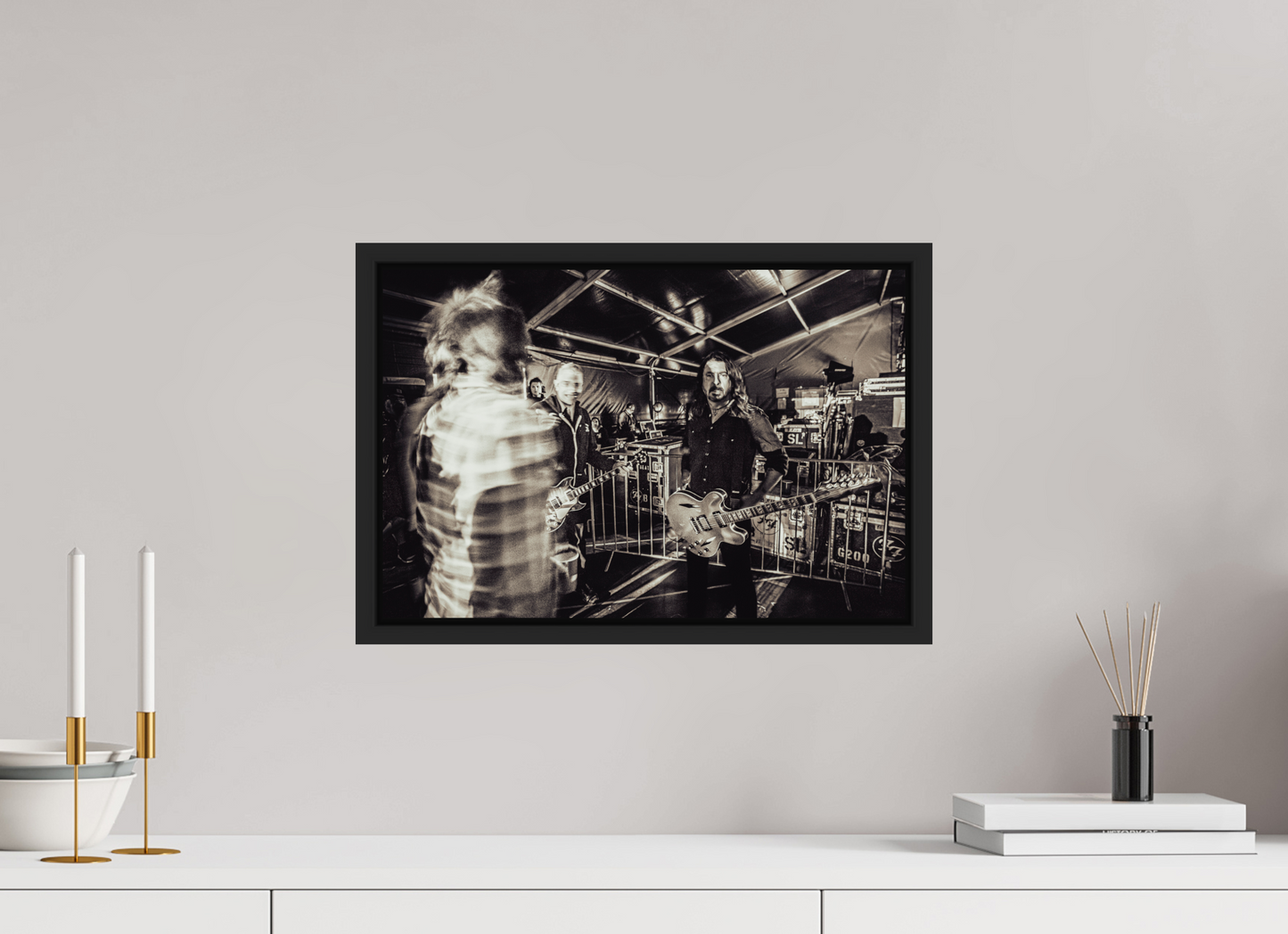 45 x 30 cm, Floater Frame | Black Matte Dave Grohl - Foo Fighters 05