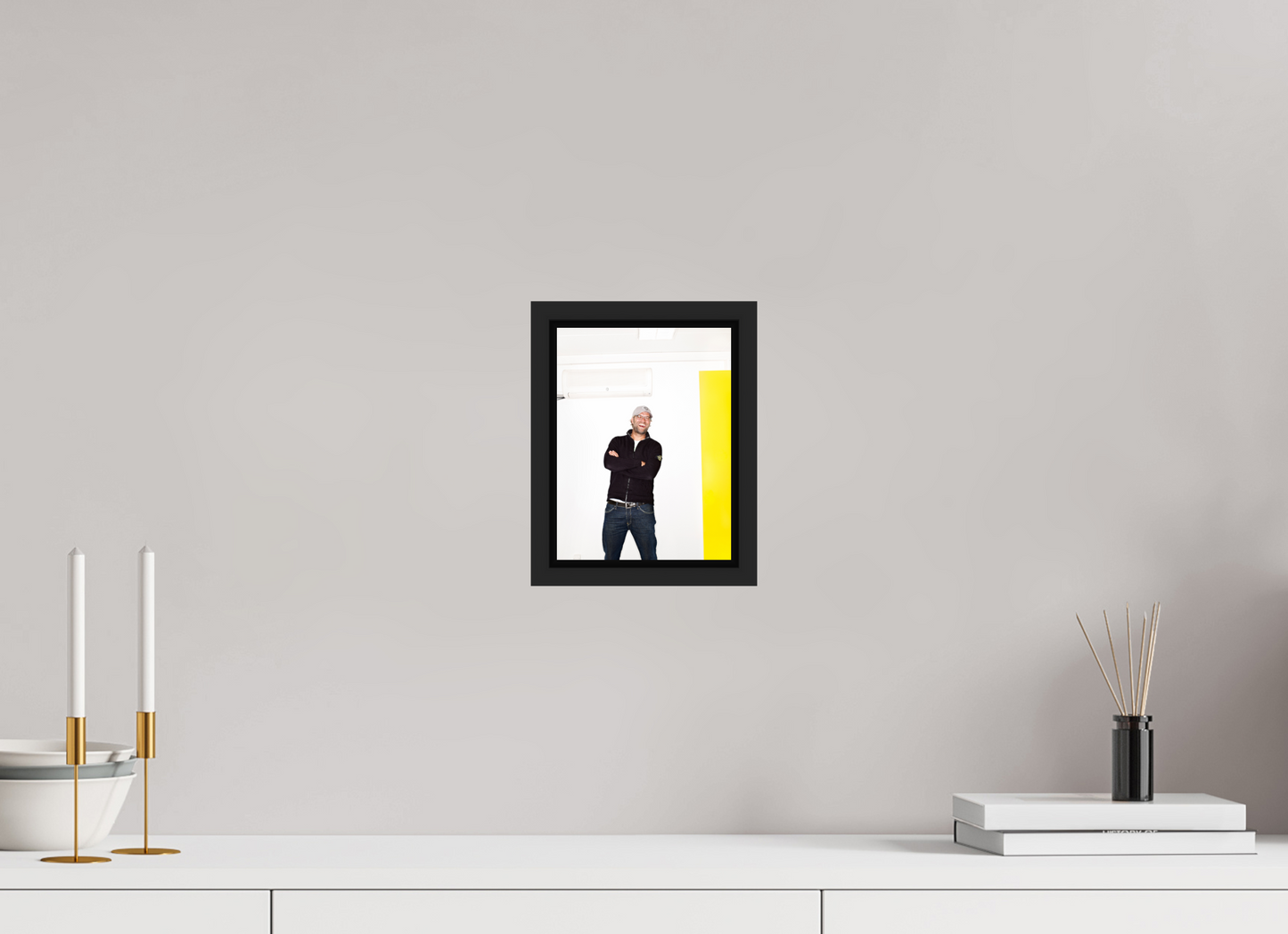 15 x 20 cm, Floater Frame | Black Matte Jürgen Klopp 01