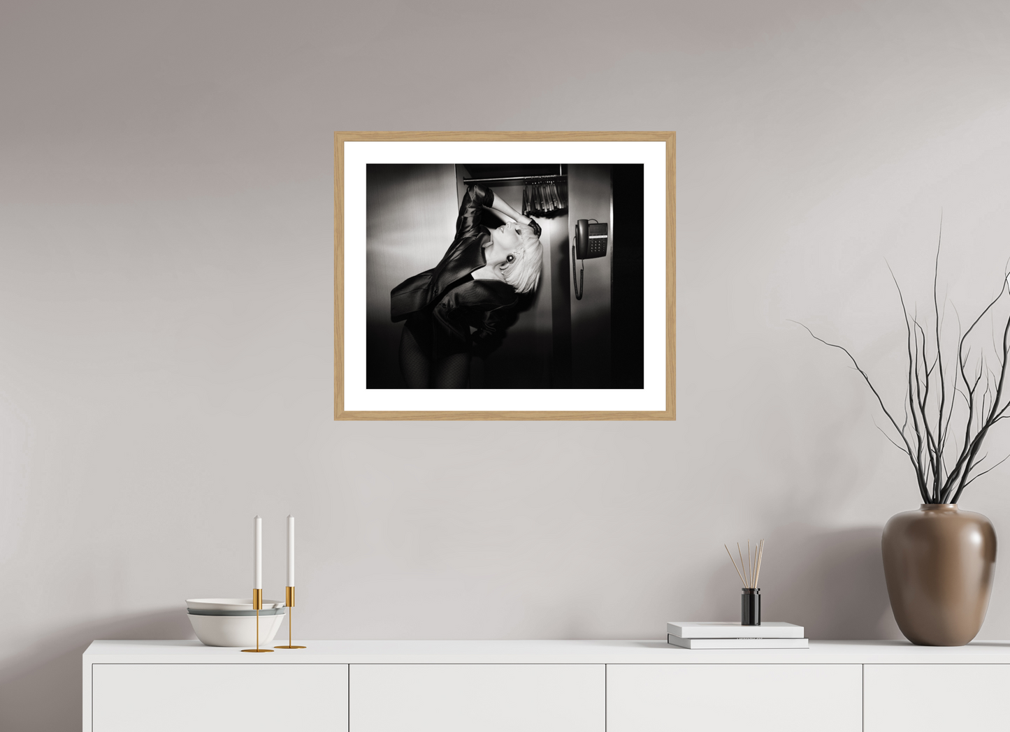 61,3 x 50 cm, Wood Frame with Passe-Partout | Oak Lady Gaga 01