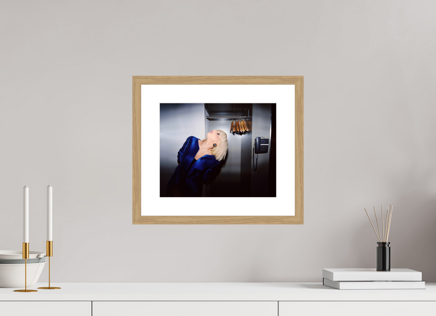 30,7 x 25 cm, Wood Frame with Passe-Partout | Oak Lady Gaga 03