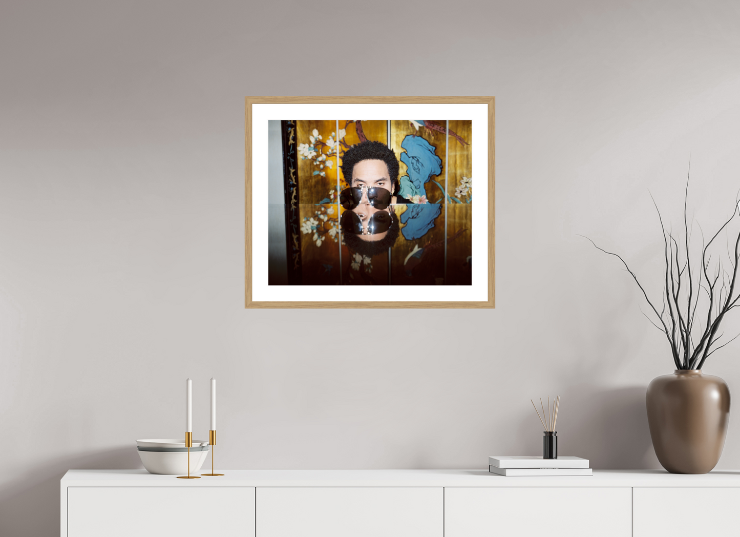 61,3 x 50 cm, Wood Frame with Passe-Partout | Oak Lenny Kravitz 02