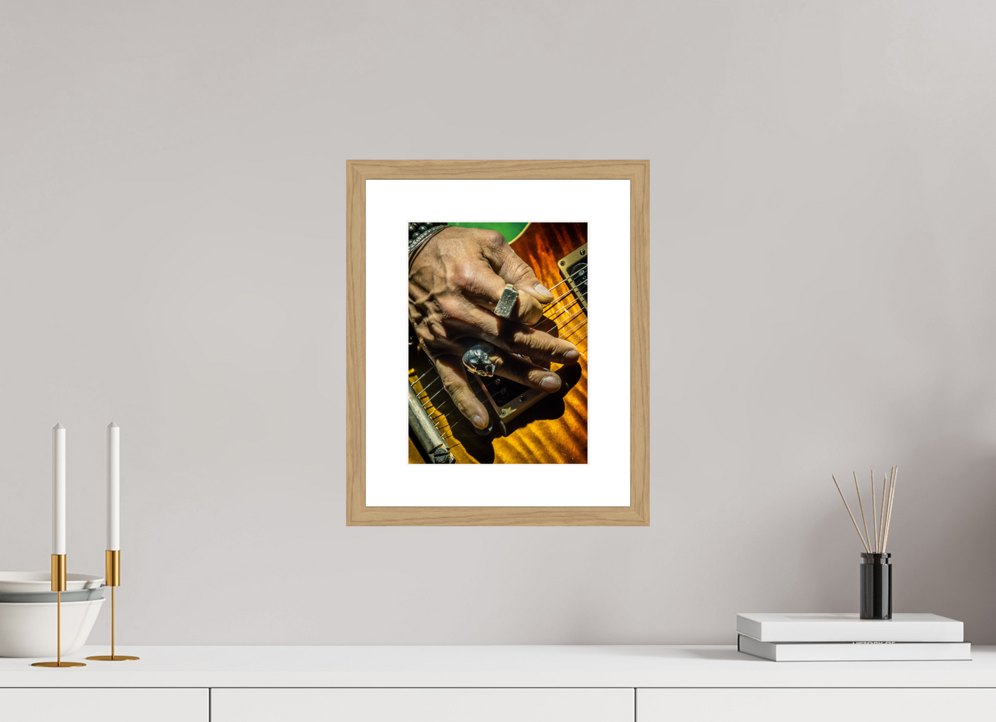 21 x 28 cm, Wood Frame with Passe-Partout | Oak Slash 08